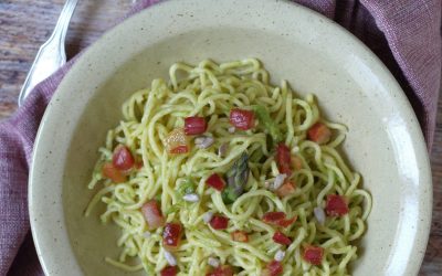 Spagetti spárga pestoval
