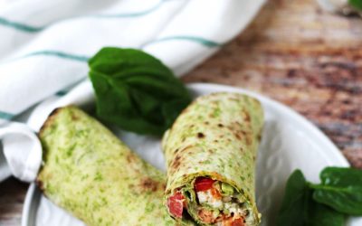 Spenótos tortilla zöldségekkel