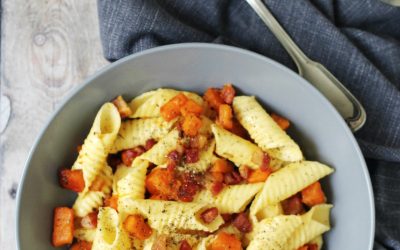 Sütőtökös penne pancettával