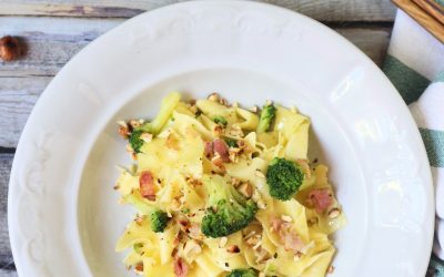 Fettuccine brokkolival és pancettával