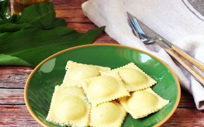 Ravioli medvehagyma pestos sajtkrémmel