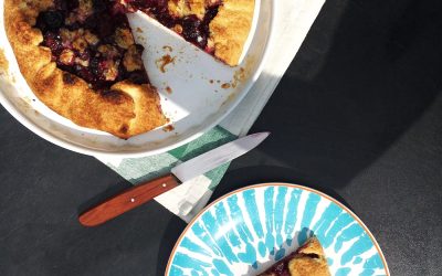 Meggyes gorgonzolás galette