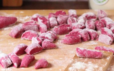 Cékla gnocchi mandarinos, rozmaringos vajjal