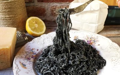 Fekete vermicelli krémes citrommártással