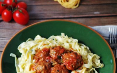 Olasz húsgombóc, tagliatelle