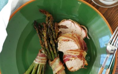 Sertésszűz baconba tekert spárgával